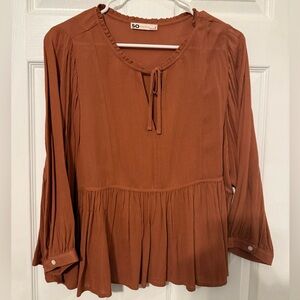 SO Women's Rust Blouse Top Size Small